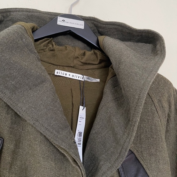 Alice Olivia Military Hooded Jacket Sz S - Picture 9 of 12